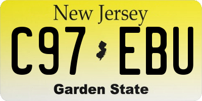 NJ license plate C97EBU