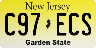 NJ license plate C97ECS