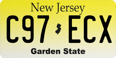 NJ license plate C97ECX