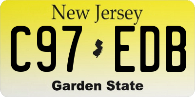 NJ license plate C97EDB