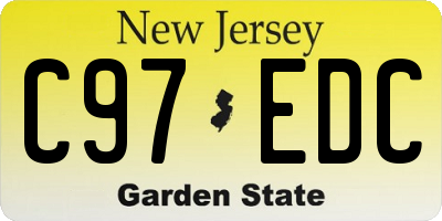 NJ license plate C97EDC