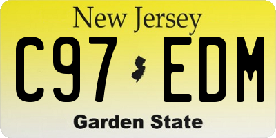 NJ license plate C97EDM