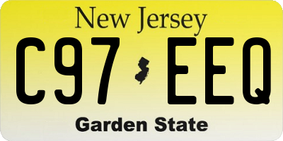 NJ license plate C97EEQ