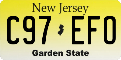 NJ license plate C97EFO