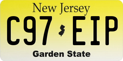 NJ license plate C97EIP