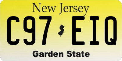 NJ license plate C97EIQ