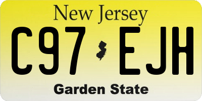 NJ license plate C97EJH