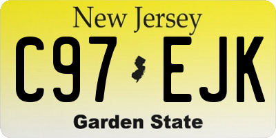 NJ license plate C97EJK