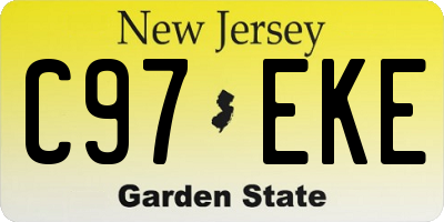 NJ license plate C97EKE