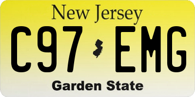 NJ license plate C97EMG