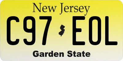 NJ license plate C97EOL