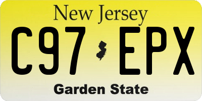 NJ license plate C97EPX