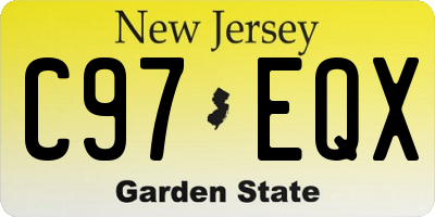 NJ license plate C97EQX