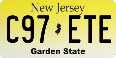 NJ license plate C97ETE