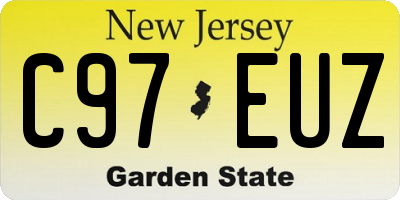 NJ license plate C97EUZ