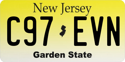 NJ license plate C97EVN