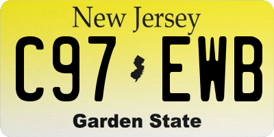 NJ license plate C97EWB