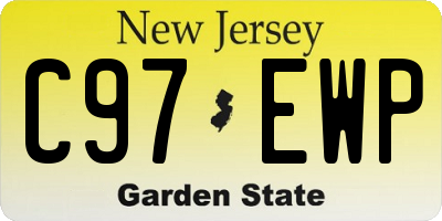 NJ license plate C97EWP