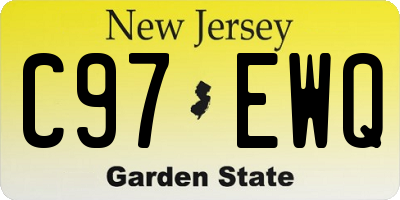 NJ license plate C97EWQ