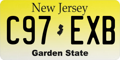 NJ license plate C97EXB
