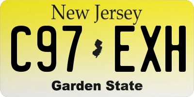 NJ license plate C97EXH