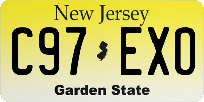 NJ license plate C97EXO