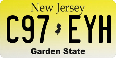 NJ license plate C97EYH