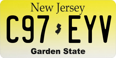NJ license plate C97EYV