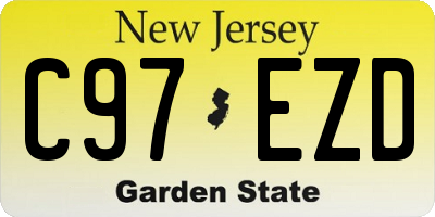 NJ license plate C97EZD