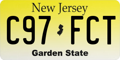 NJ license plate C97FCT