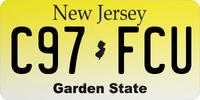 NJ license plate C97FCU