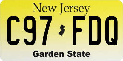 NJ license plate C97FDQ