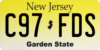 NJ license plate C97FDS