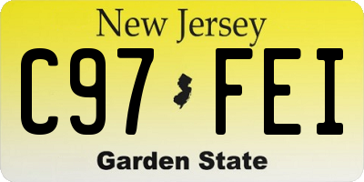 NJ license plate C97FEI