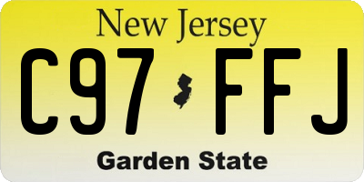 NJ license plate C97FFJ