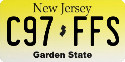 NJ license plate C97FFS