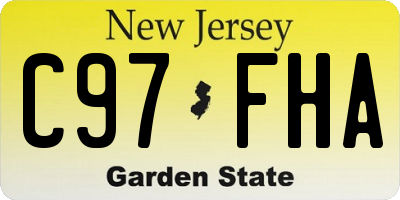 NJ license plate C97FHA