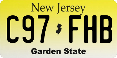 NJ license plate C97FHB