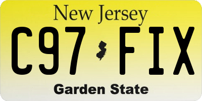 NJ license plate C97FIX