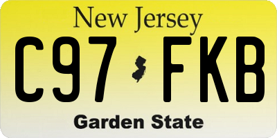 NJ license plate C97FKB