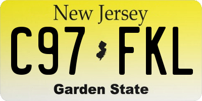 NJ license plate C97FKL