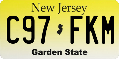 NJ license plate C97FKM