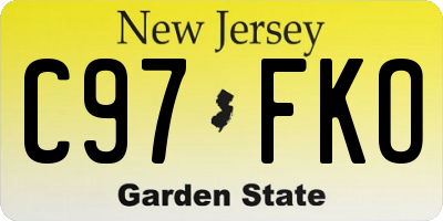 NJ license plate C97FKO