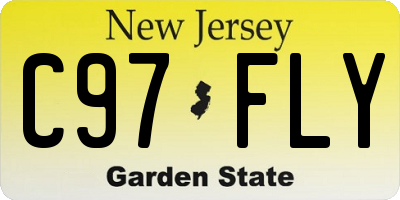NJ license plate C97FLY
