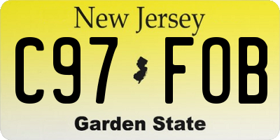 NJ license plate C97FOB