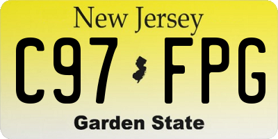 NJ license plate C97FPG
