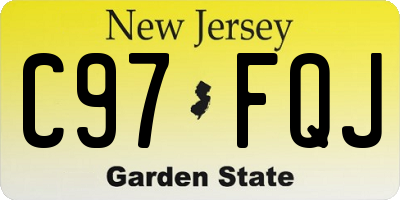 NJ license plate C97FQJ