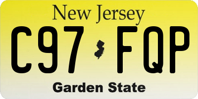 NJ license plate C97FQP