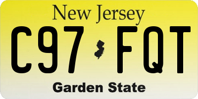 NJ license plate C97FQT