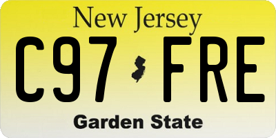 NJ license plate C97FRE